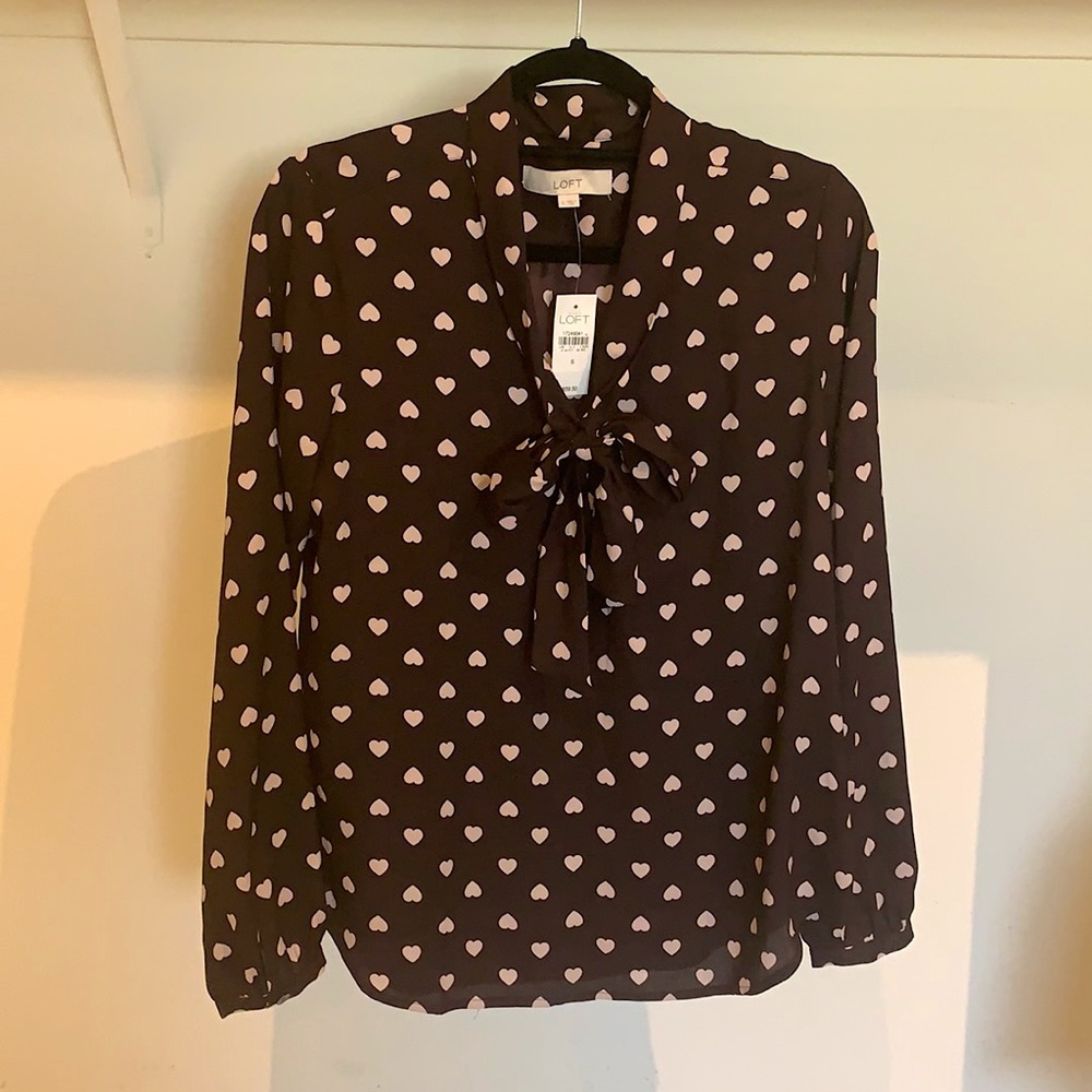 Nwt LOFT Hearts Blouse